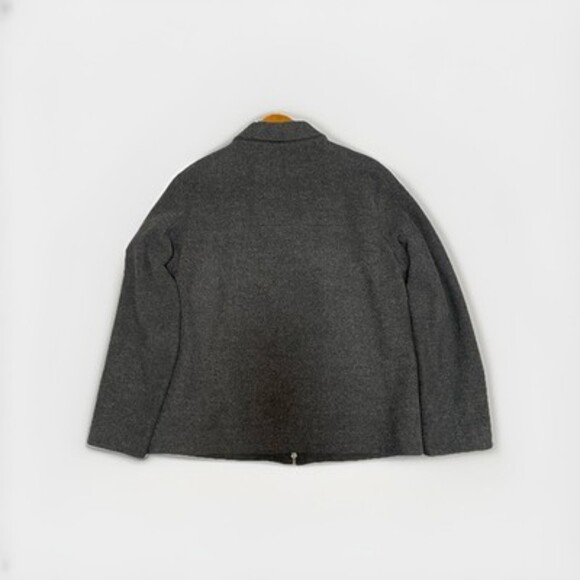 VTG Banana Republic Wool Cashmere Jacket Mens M Charcoal Full Zip Lined Coat - Picture 6 of 12